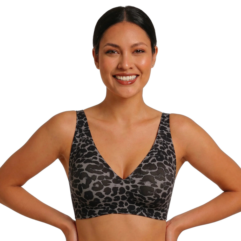Reggiseno Lovelle senza cuciture e senza ferretto leopardato nero