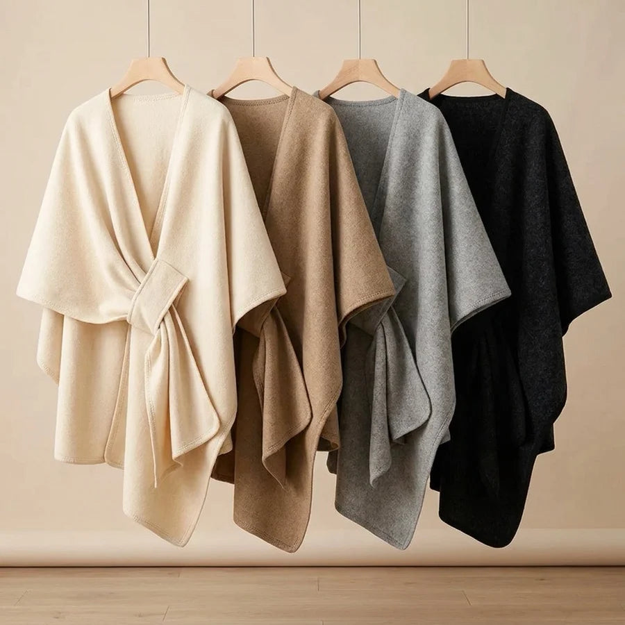 Lovelle Poncho – Poncho leggerissimo in twill di cotone