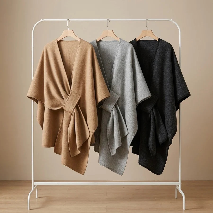 Lovelle Poncho – Poncho leggerissimo in twill di cotone