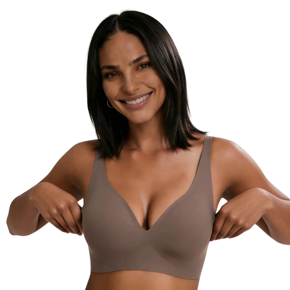 Reggiseno Lovelle senza cuciture e senza ferretto moka dalla forma naturale