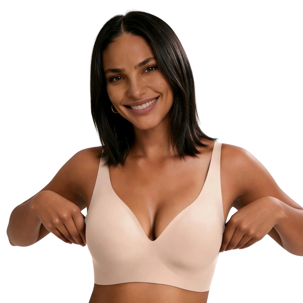 Reggiseno Lovelle Skin senza cuciture nude con scollo a V profondo, vista frontale