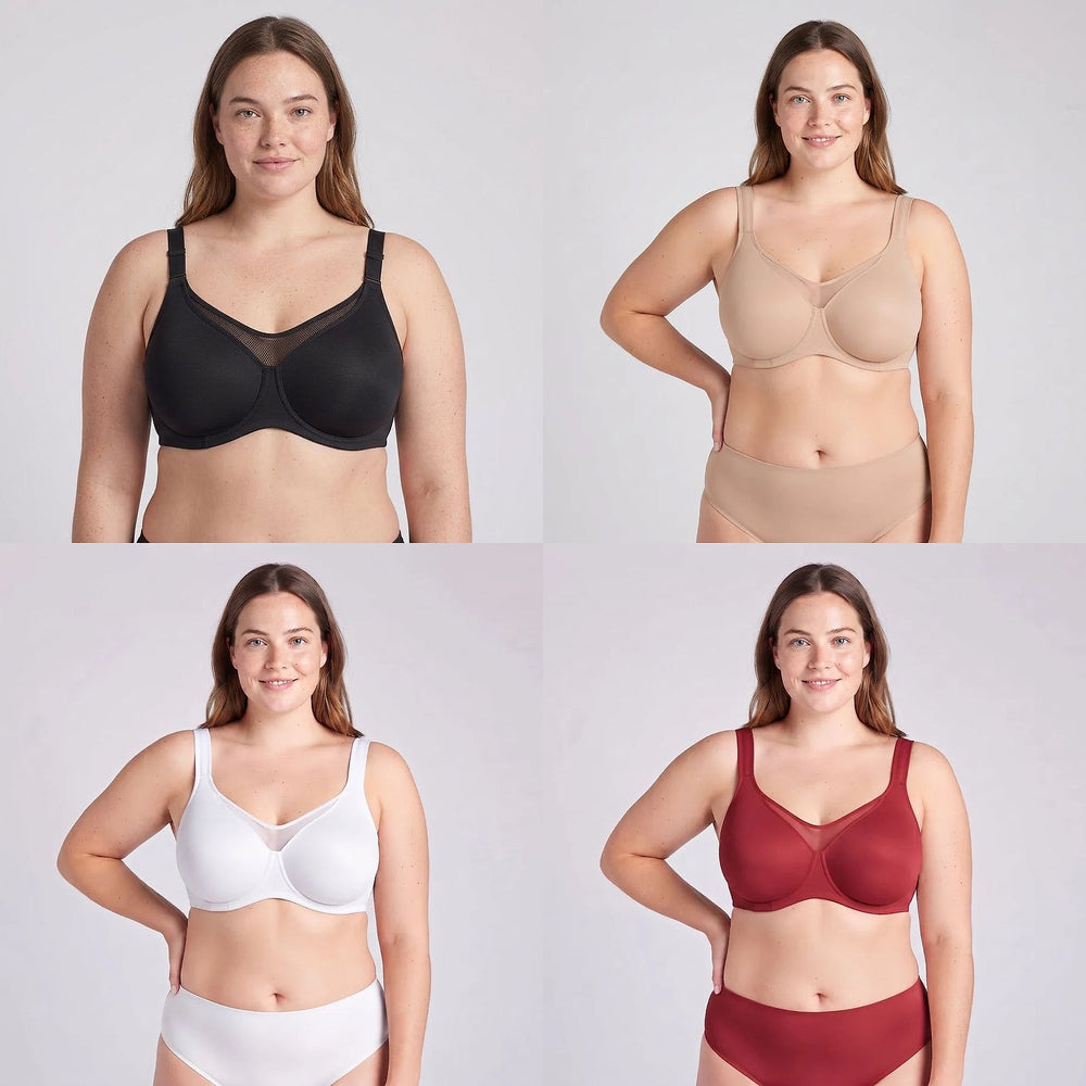 Reggiseno minimizer Lovelle Grace in quattro colori: beige, nero, bianco e bordeaux