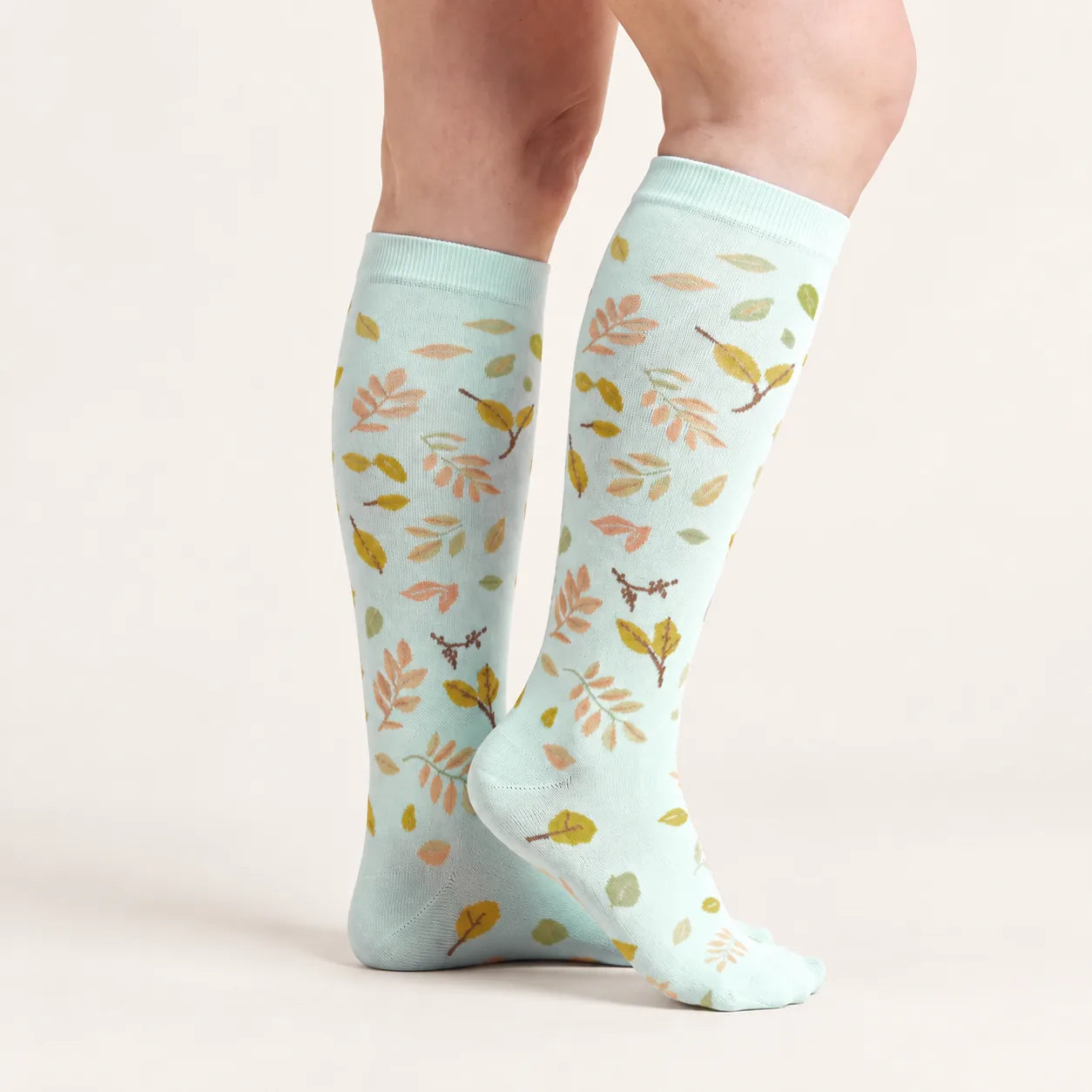 Calze a compressione Lovelle Lift nella fantasia Foglia di menta